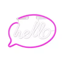Forever Light Neon LED Light HELLO pink white Bat + USB FLNE15