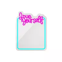 Forever Light Neon MIRROR LED LOVE YOURSELF turquoise pink FMNE01