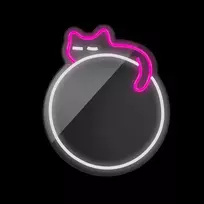 Forever Light Neon MIRROR LED SLEEPING CAT white pink FMNE03