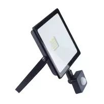 BESK LED Projector 30W/IP44/4000k with sensor, black