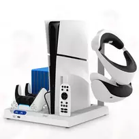 ipega P5S028 All-in-One Charging Stand with Cooling for PS5/PS5 Slim/PS5 Pro – White