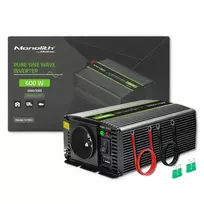 Qoltec Pure Sine Wave Inverter Monolith | 300W | 600W | 12V to 230V