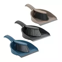 York Dustpan with rubber edge and brush, COMPACT