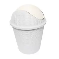 BESK Opening container round with swing lid Gaby 275x380mm, grey