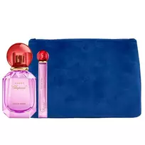 Chopard Luxury Naturals Perfumery Set: Happy Felicia Roses Eau de Parfum, For Women, 100 ml + Happy Felicia Roses Eau de Parfum, For Women, 10 ml + Synthetic Leather, Textile Bag, Trouse Pouch, Blue,