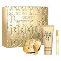 Paco Rabanne Set: Lady Million, Eau de Parfum, for women, 80 ml + Lady Million, Eau de Parfum, for women, 5 ml miniature + Lady Million, Hydrate, body lotion, 100 ml