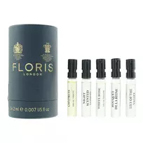 Floris Of London Discovery Collection Set: White Rose Eau de Toilette for Women, 2 ml vial + Night-Scented Jasmine Eau de Toilette, Unisex, 2 ml vial + Cypress Eau de Toilette, Unisex, 2 ml vial + Lil