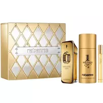 Paco Rabanne Set: Million Gold, Eau de Parfum, For Men, 100 ml + Million Gold, Eau de Parfum, For Men, 10 ml + 1 Million, Anti-Perspirant Deodorant Spray, For Men, 150 ml