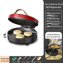 Nuimama elektrinė blynų keptuvė ir grilis: Plovimo indaplovėje saugus pusryčių ir sumuštinių gaminimo prietaisas Xiangfei Red with Detachable Grill Pan