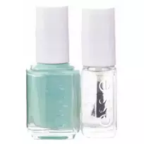 Essie Set: Nail Enamel, Vegan, Glossy Shine Finish, Nail Polish, 99, Mint Candy Apple, 13.5 ml + Nail Care - Good To Go, Top Coat, Nail Strengthening Lacquer, 5 ml