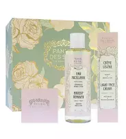 Panier des Sens Radiant Peony Gift Set: Light Face Cream 40 ml + Nourishing Face Cream 50 ml + Micellar Water 200 ml
