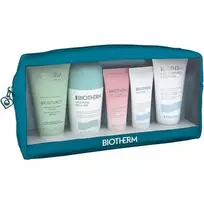 Biotherm Aquasource Routine Pouch Set: Deodorant Roll-on 75ml + Cleanser 50ml + Hand Cream 20ml + Body Lotion 50ml + Face Cream 20ml