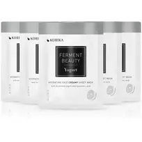 KORIKA FermentBeauty 5-Piece Hydrating Fabric Face Mask Set with Fermented Yogurt and Hyaluronic Acid – Reduced Price
