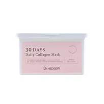 Dr. Hedison 30-Day Daily Collagen Vegan Sheet Mask Set for Face, Intense Hydration, 30 pcs, 320 g
