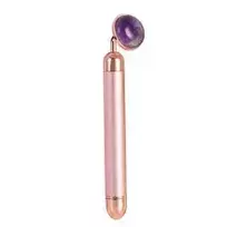 Palsar 7 Jade Roller Massager, Electric Pink Handle and Amethyst Jade