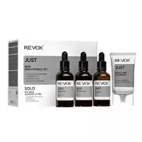 Revox B77 Skin Brightening Set: Just Caffeine 5%, Anti-Dark Circles, Day Eye Serum, 30 ml + Just Vitamin C 2%, Anti-Oxidant Serum, For Face, 30 ml + Just Glycolic Acid 20%, Toning Serum, For Face, 30