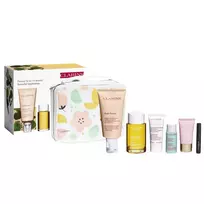 Clarins Maternity Set: GWP Textile Pouch + Tonic, Firming Body Oil, 100 ml + Body Partner, Anti-Stretch Marks Body Cream, 175 ml + Exfoliating Body Scrub, 30 ml + Extra-Firming Energy, Anti-Wrinkle Da