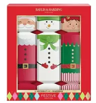 Baylis  AND  Harding Festive Decorative Gift Crackers in a Clear Set