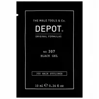 Depot 300 Hair Stylings No. 307 Black, Botanical Complex Hair Styling Gel, Temporary Coverage  AND  Volume, Medium Hold, 10 ml