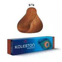 Wella Professionals Koleston Perfect, Permanent Hair Dye, 8/74 Light Blond Chestnut Red, 60 ml