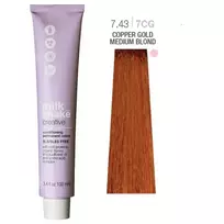 Milk_Shake Milk Shake Creative, SLS/SLES-Free Permanent Hair Dye, 7.437CG Medium Copper Golden Blond, 100 ml