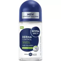 Nivea Deodorant, Derma Control Sensitive Antitranspirant for Men, Roll-on, 50 ml (Roll-on, 50ml)