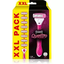 Wilkinson Sword Quattro Women's Aloe  AND  Vitamin E Razor + 8-Piece Replacement Heads