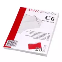 Kuvert A4 C6 envelopes, 114x162mm, 25 envelopes/pack.