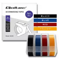 Qoltec Set of 4 3D Tapes for DYMO Omega Extruder | 9mm x 3m | 4 colors | self-adhesive
