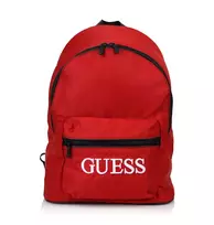 GUESS Quatro Textile Backpack, Red, For Men, 16/31 x 42 x 13 cm