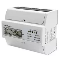 Qoltec Three-Phase Bidirectional Electronic Meter | DIN Rail Energy Meter | 400V | 100A | LCD | 4P