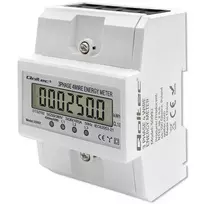 Qoltec Three-phase electronic meter | DIN rail energy meter | 400V | 100A | LCD | 4P