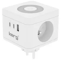 Inne KERG Smart 2-outlet power cube + USB-A + USB-C charger + LED lamp 16A/250V~ white