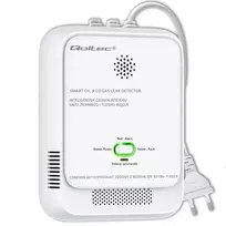 Qoltec Certified wireless Gas Leak (CH4) and Carbon Monoxide (CO) detector | 85dB alarm | LED