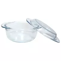 KETLER Heat-resistant glass pot with lid 2.5L, 27x22x13cm