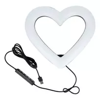OEM LED Ring Stream RGB lamp 10" with mobile phone holder HEART + tripod JM26-10 black
