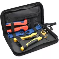 Qoltec Solar tool kit compatible with MC4 connectors | Crimping tool + automatic wire stripper