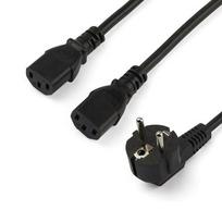 StarTech.com 2m (6ft) Computer Power Y Cord, 18AWG, EU Schuko to 2x C13, 10A 250V, Black Replacement AC Power Cord, Printer Power Cord, PC Power Supply Cable, Monitor Power Cable – UL Listed
