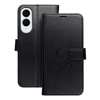 OEM MEZZO teddy bear book-style phone case for Samsung Galaxy S25 Edge (S937) black (teddy bear)