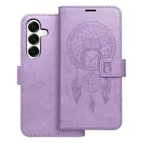 OEM MEZZO dreamcatcher book-style phone case for Samsung Galaxy S25 (S931), purple