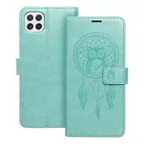 OEM MEZZO dreamcatcher book-style phone case for Samsung Galaxy A22 5G (A226), green