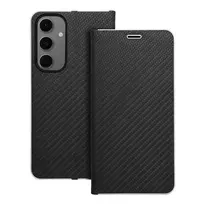 OEM LUNA Carbon book-style phone case for Samsung Galaxy S24 FE (S721), black