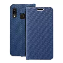 OEM LUNA Book Carbon book-style phone case for Samsung Galaxy A20e (A202), blue