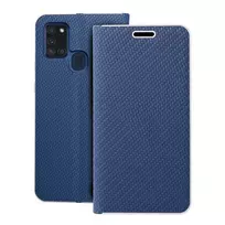 OEM LUNA Book Carbon book type phone case for Samsung Galaxy A21s (A217) blue