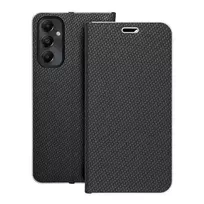 OEM LUNA Carbon Fiber Book-Style Phone Case for Samsung Galaxy A05s (A057), Black