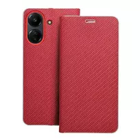 OEM LUNA Book Carbon case for Xiaomi Redmi 13C / POCO C65, red