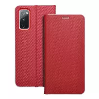 OEM LUNA Book Carbon book type phone case for Samsung Galaxy S20 FE (G780) | S20 FE 5G (G781) red