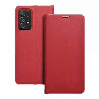 OEM LUNA Book Carbon book-style phone case for Samsung Galaxy A52 5G (A526) | A52 4G (A525) | A52s 5G (A528), red