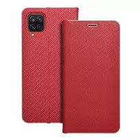 OEM LUNA Book Carbon book type phone case for Samsung Galaxy A12 (A125) | M12 (M127) red
