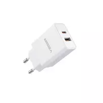 VEGER VLS302U travel charger | 30W | PD, QC, PPS | USB-C, USB-A | white